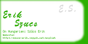 erik szucs business card