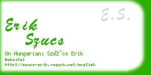 erik szucs business card